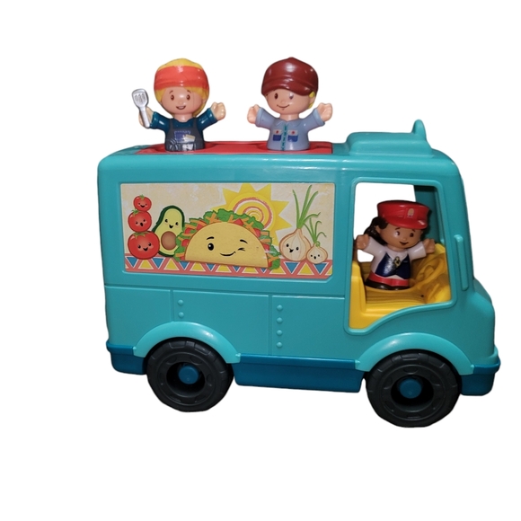 Fisher-Price Little People Serve It Up Food Truck W/ 3 Figures Musical & Sounds - Picture 7 of 11